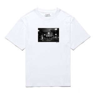 Pep Kim artist T-shirt "Smoking Hitchcock" - White
