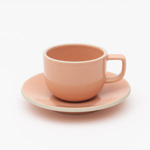 Sasaki coffee cup & saucer designed by Massimo Vignelli_Apricot