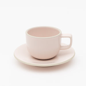 Sasaki coffee cup & saucer designed by Massimo Vignelli_Matte Light Pink