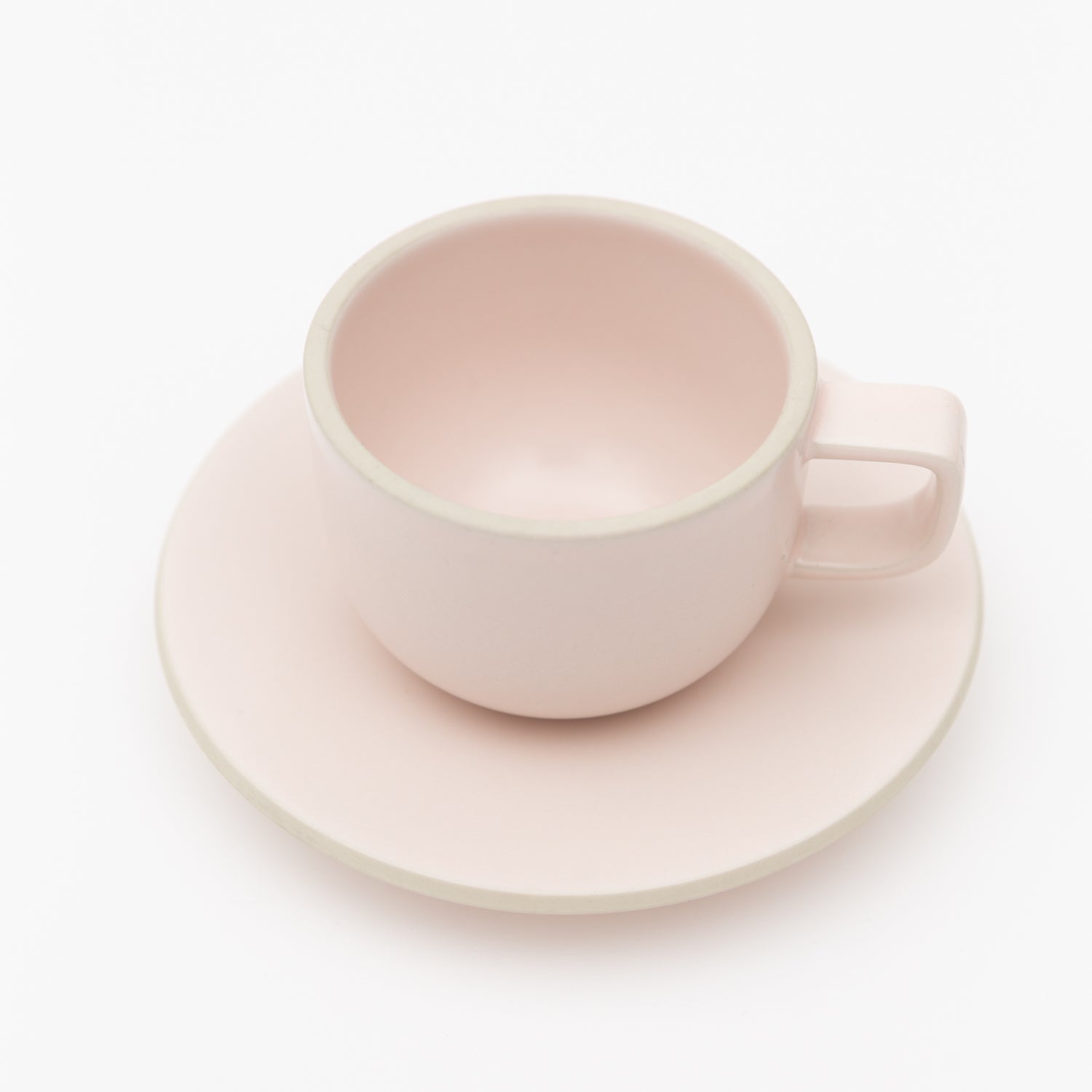 Load image into Gallery viewer, Sasaki coffee cup &amp; saucer designed by Massimo Vignelli_Matte Light Pink