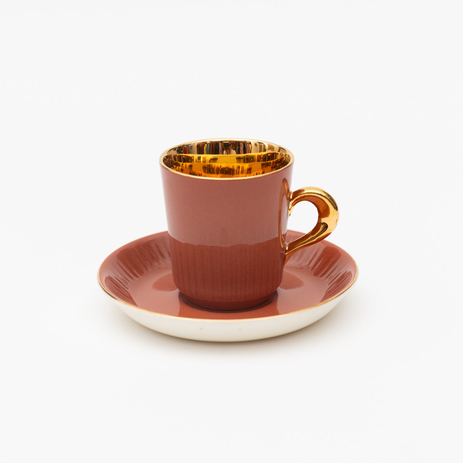 Load image into Gallery viewer, Espresso cup &amp; saucer_Type 01_Reddish Brown