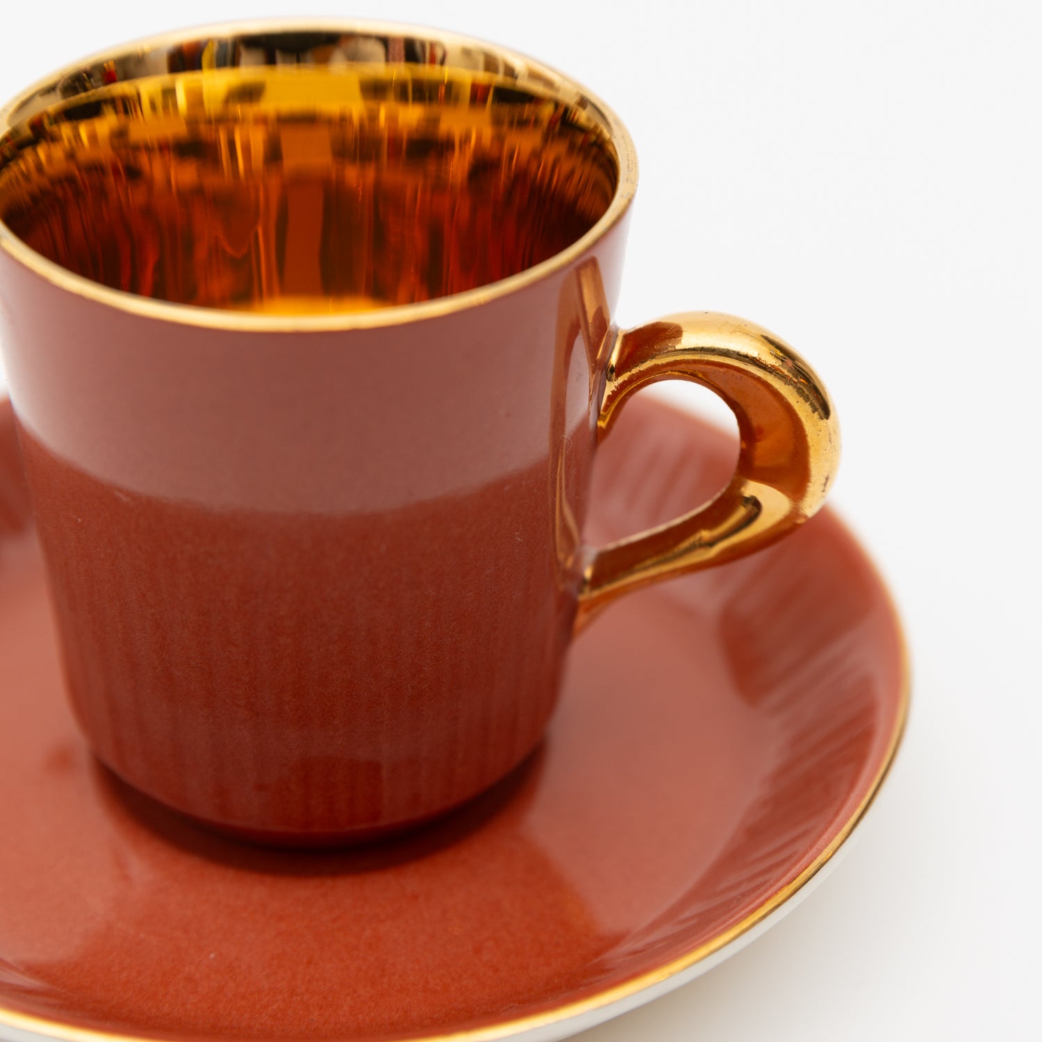 Load image into Gallery viewer, Espresso cup &amp; saucer_Type 01_Reddish Brown