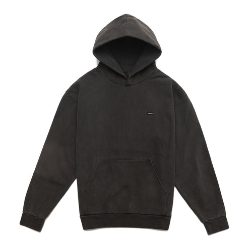 Chrystie staple line OG logo patch hoodie_Pigment Black
