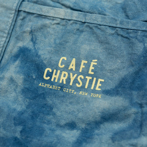 Café Chrystie indigo dye canvas tote bag