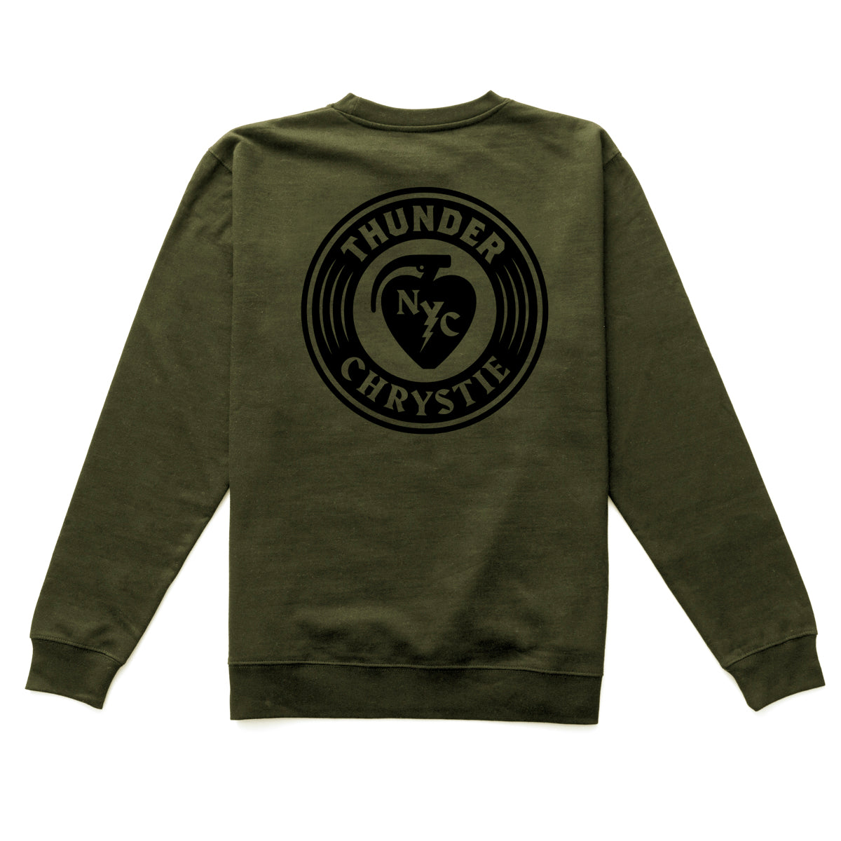 Load image into Gallery viewer, Chrystie x Thunder Circle Logo Crewneck ARMY GREEN