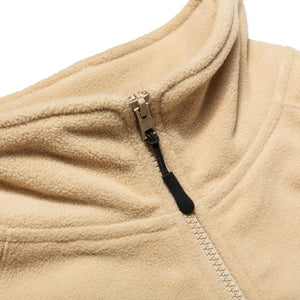 Mock Neck Half-zip Polar Fleece Sweater / Cream