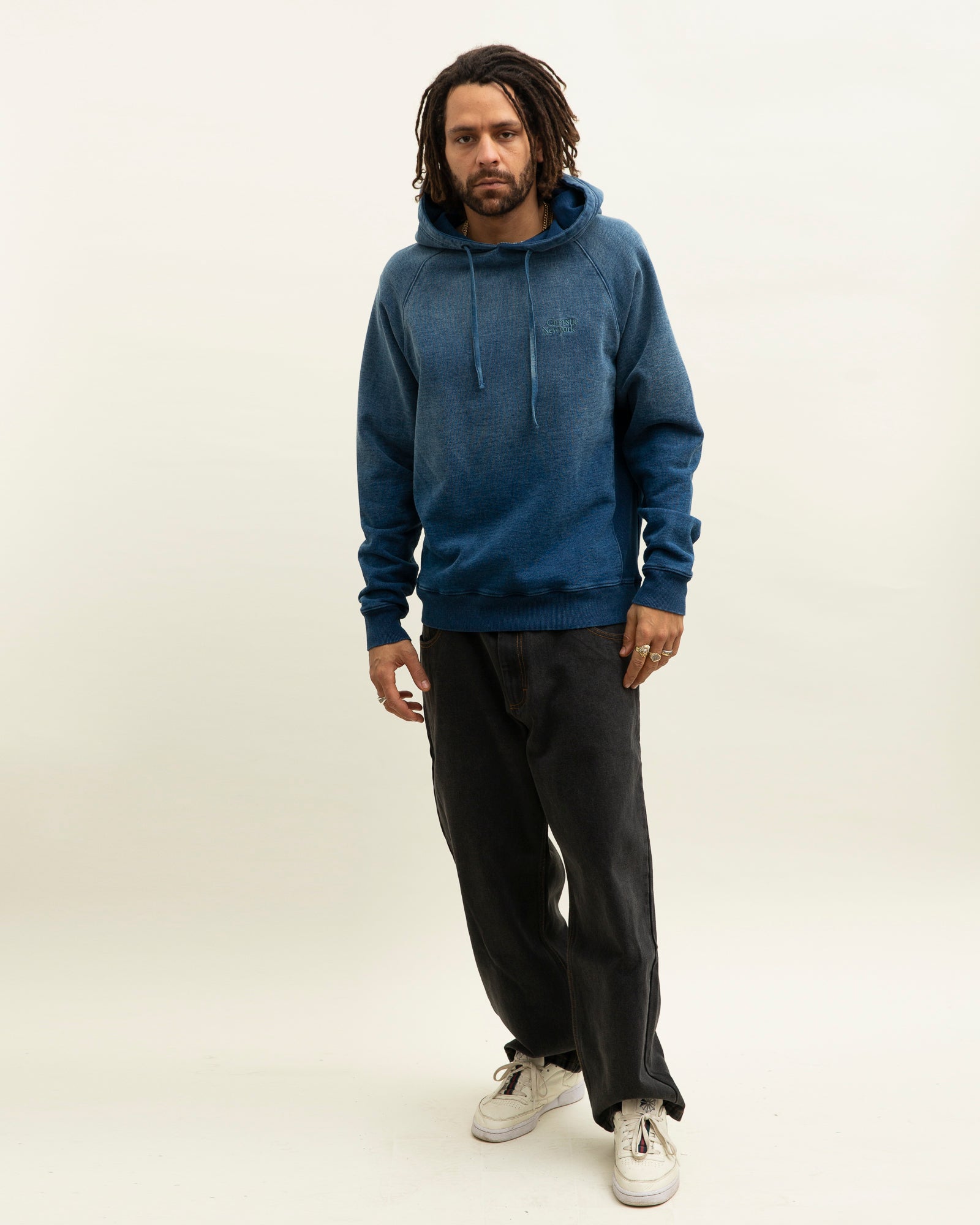 Load image into Gallery viewer, Classic Logo Hoodie INDIGO DYED