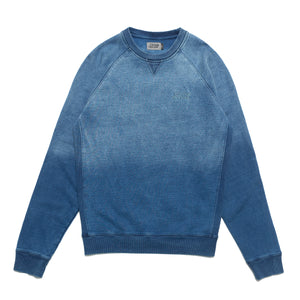 Indigo dye Classic logo crewneck sweater