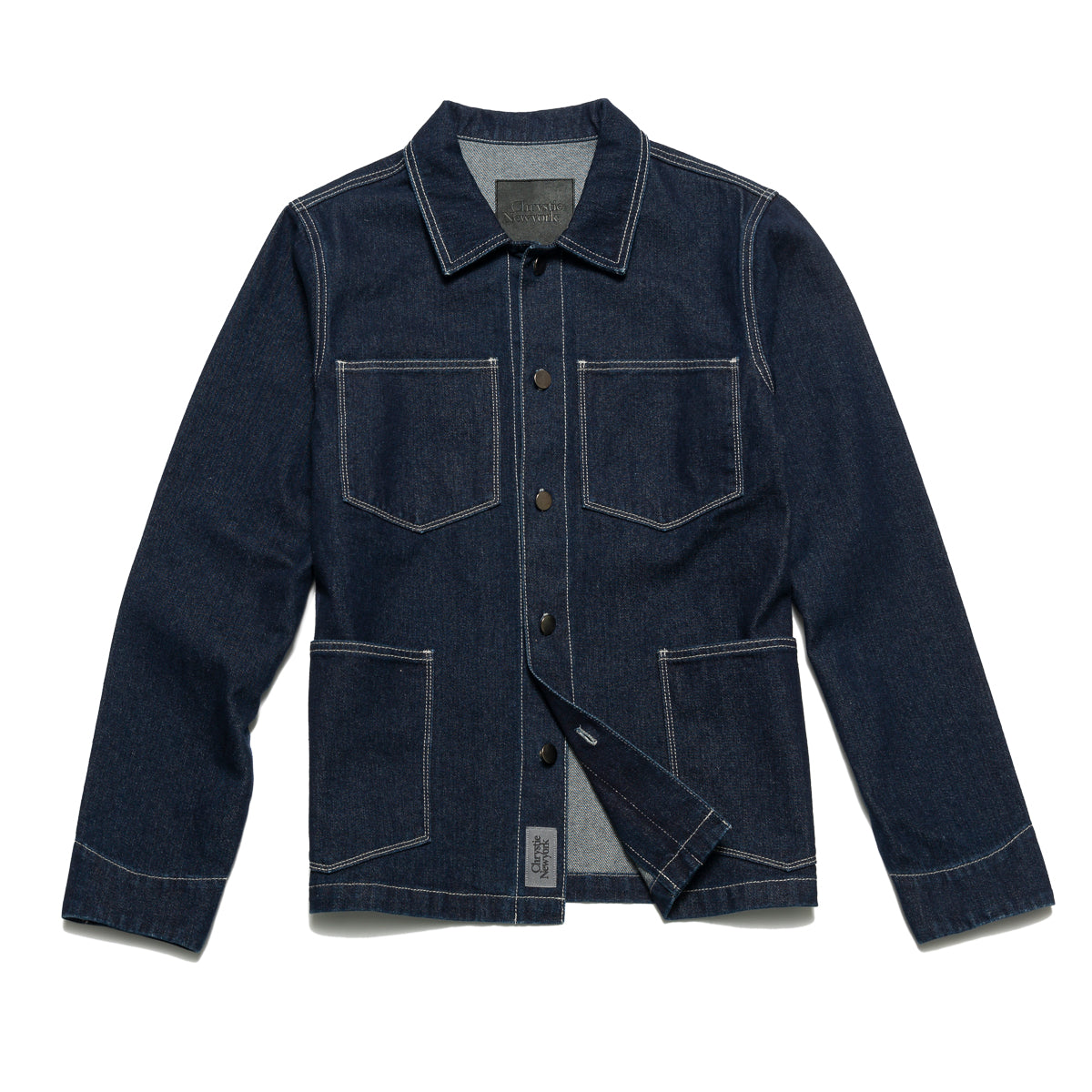 Load image into Gallery viewer, Raw denim shirt jacket