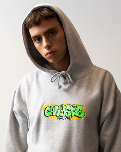 Bubble graffiti logo hoodie_Ash Grey