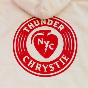 Chrystie x Thunder Circle Logo Hoody BONE