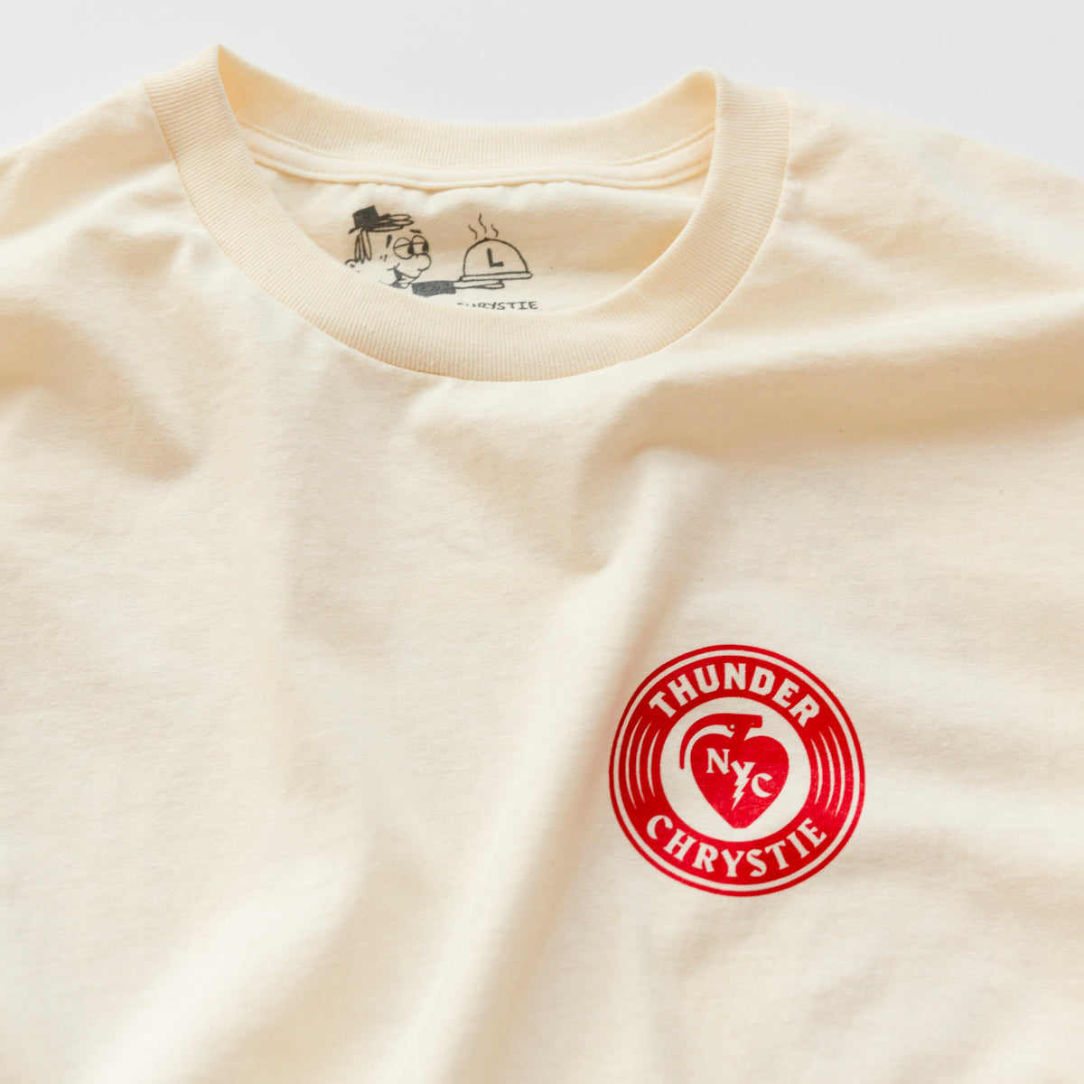 Load image into Gallery viewer, Chrystie x Thunder Circle logo Tee BONE